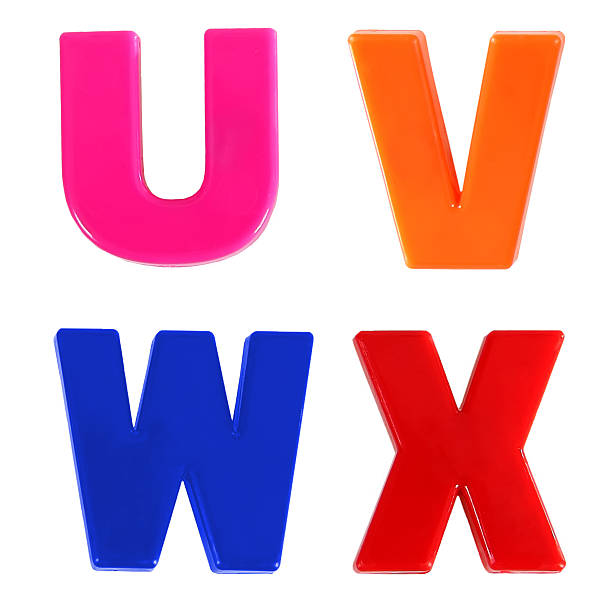 Aalphabet written in multicolored plastic kids letters