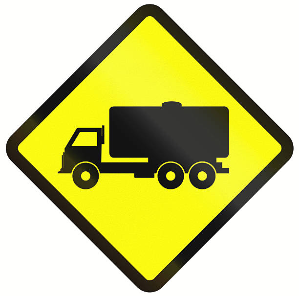 Indonesian warning road sign - tank truck