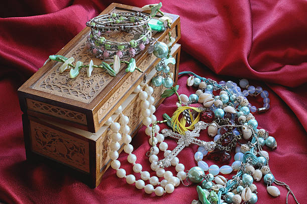 istock jewelry box on red background Pearl Rose 474458050