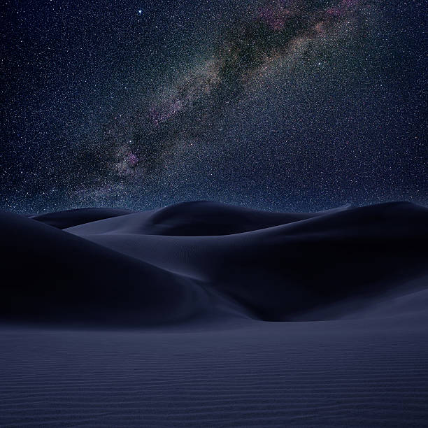 istock Desert dunes sand in milky way stars night 474459686