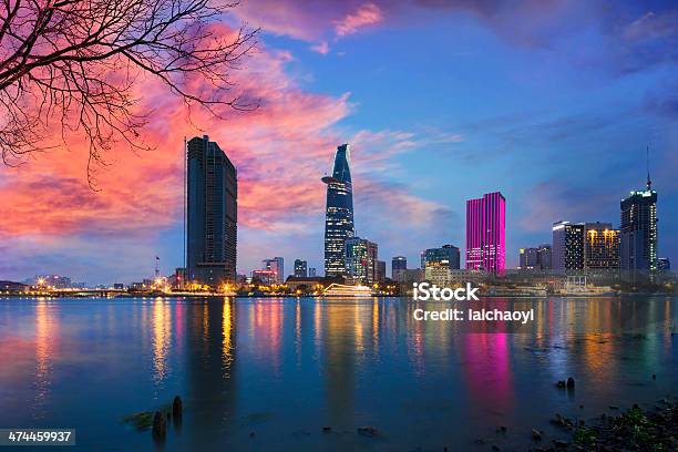 Saigon In Dusk Stock Photo - Download Image Now - Ho Chi Minh City, Building Exterior, Built Structure