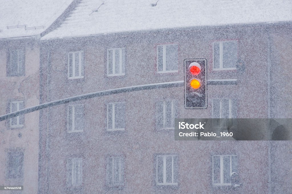 Traffic lights Traffic lights during a heavy snowing on Easter Sunday, Mar 31, 2013 in Bytom, Silesia region, Poland. 2015 Stock Photo