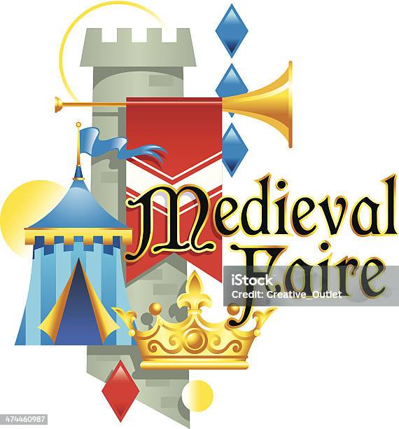 Vetores de Medieval Faire Em e mais imagens de Coroa - Enfeite para cabeça - Coroa - Enfeite para cabeça, Dia, Exterior