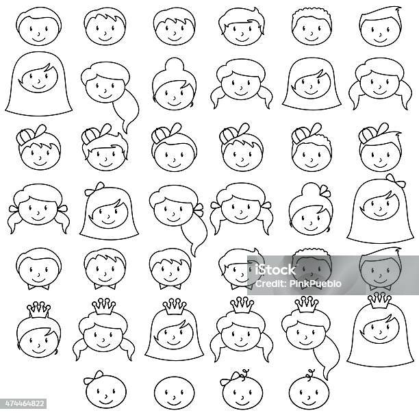 Set Of Cute And Diverse Stick People In Vector Format Stock Illustration - Download Image Now