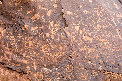 Petroglyphs at Newspaper Rock State Historic Monument in Utah United States  near Canyonlands National Park