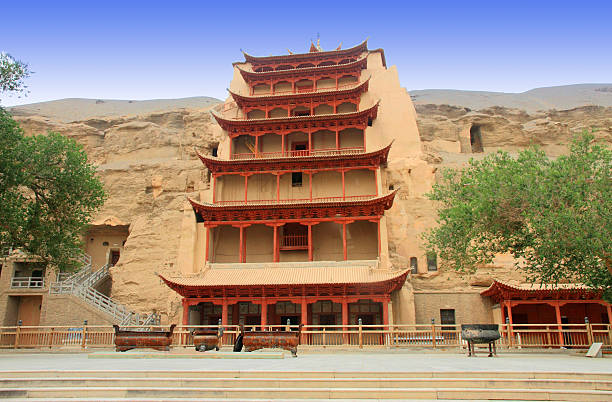 Chinese Gansu Dunhuang Mogao Grottoes, ancient architecture