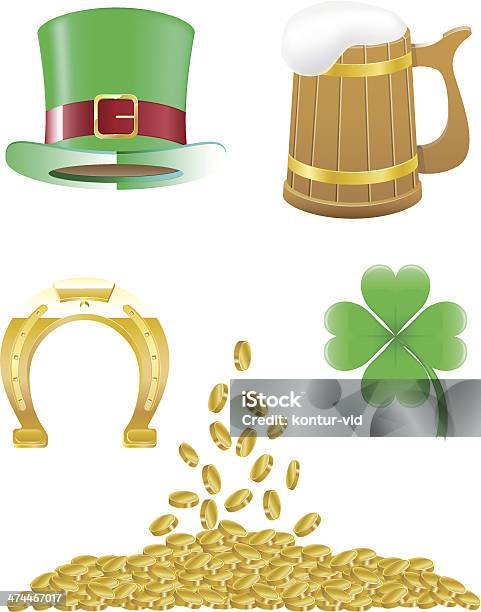 설정 아이콘 St Patricks Day 벡터 일러스트레이션 0명에 대한 스톡 벡터 아트 및 기타 이미지 - 0명, St. Patrick's Day, 개념