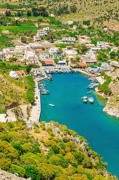istock View on Vathi village and sea bay, Greece 474467598