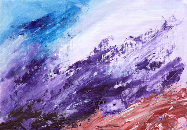 ilustraciones, imágenes clip art, dibujos animados e iconos de stock de abstracto azul, violeta y sienna cuadro al óleo - tuscany backgrounds italy textured