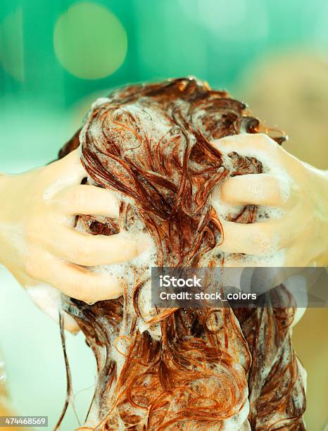 Washing Red Hair Stock Photo - Download Image Now - Adult, Adults Only, Bathroom