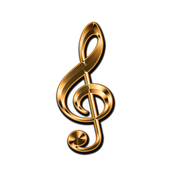 istock Golden treble clef on a white background 474475890