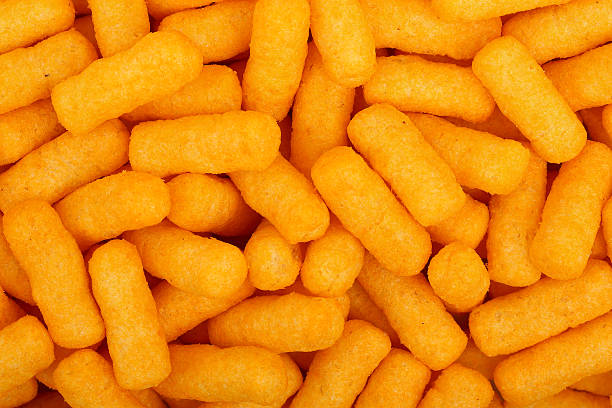 cheese puffs stock photo