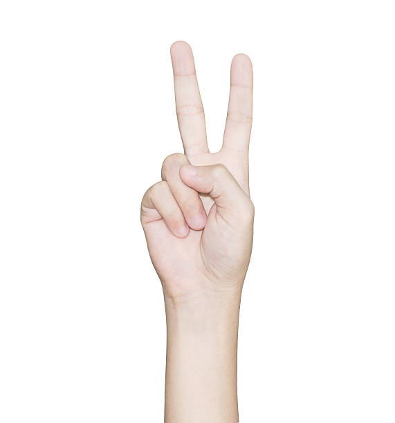 istock closeup hand gesture victory isolated white clipping path inside 474478630