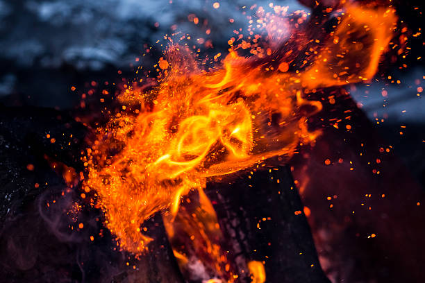 queimadura chama de fogo - forest fire power actions nature imagens e fotografias de stock