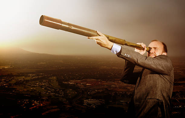 istock Far-sighted businessman looks to the future 474479719