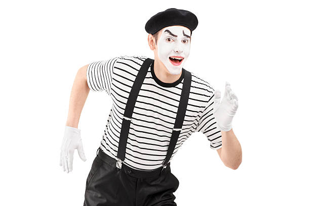 istock Mime artist running 474481297