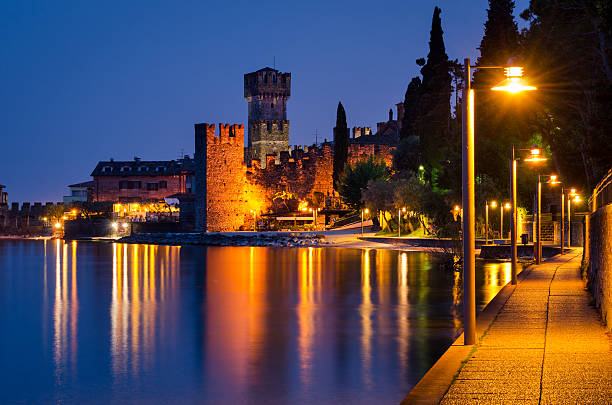 Photo of Lake Garda, Town of Sirmione (Lombardy, Italy) at blue hour