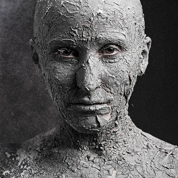 istock Scary face with cracked skin 474486799