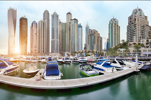 Panorama View Of Dubai Marina