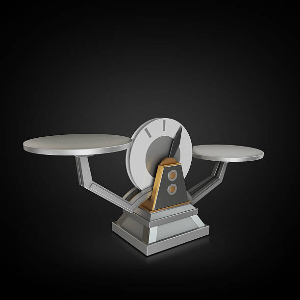 istock Business concept. Scales on black background. 474487050