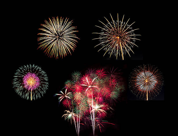 istock summary of big Beautiful  Fireworks for celebration 474491651