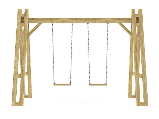 istock Wooden swing isolated 474492419