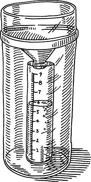 Vector illustration of Rain Gauge Measurement Drawing