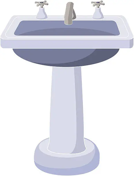 Vector illustration of pedestal sink