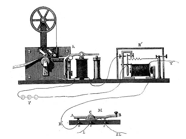 앤틱형 일러스트 텔레그래프 - telegraph machine stock illustrations