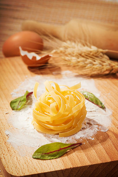Fresh pasta with chard leaves