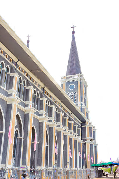 istock Catholic church on white background in Thailand 474498474