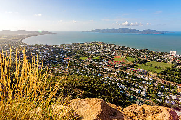 istock Tropical city at sunset, aerial view 474499256