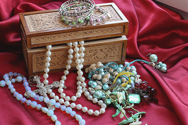 istock jewelry box on red background Pearl Rose 474499930