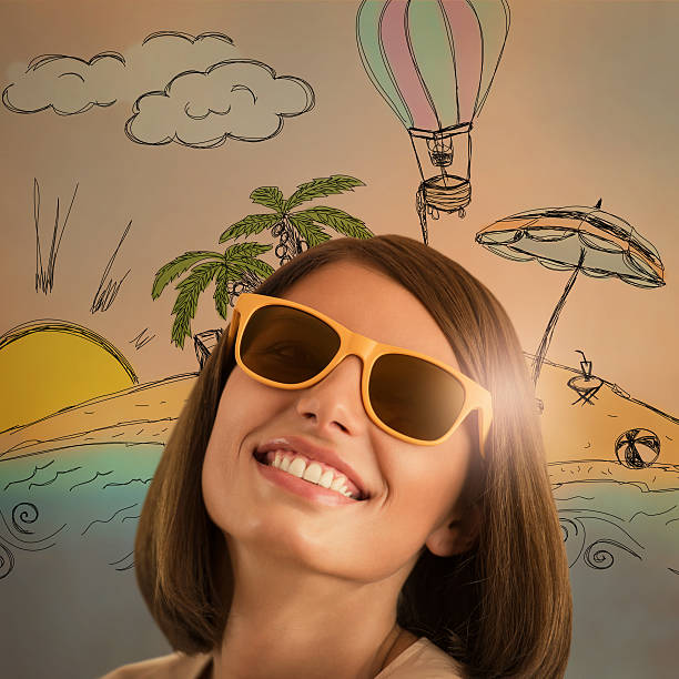 istock Woman dreaming summer vacation 474501482