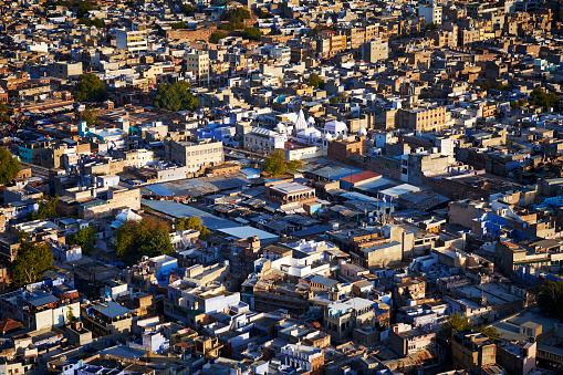 Above View Of Blue City In Jodhpur, Rajasthan, India