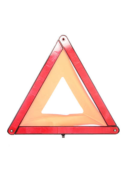 panne triangle d'avertissement - reflector danger warning triangle vehicle breakdown photos et images de collection