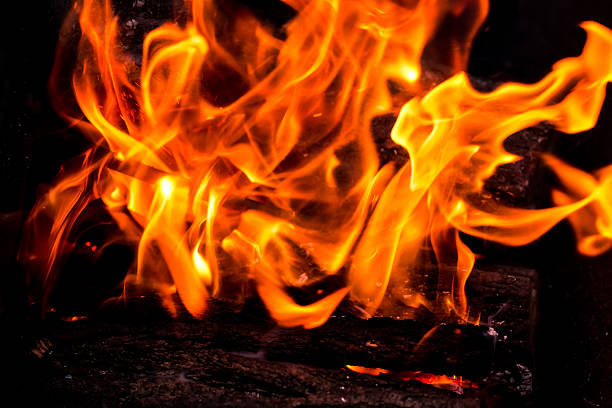 Burning fire flame stock photo