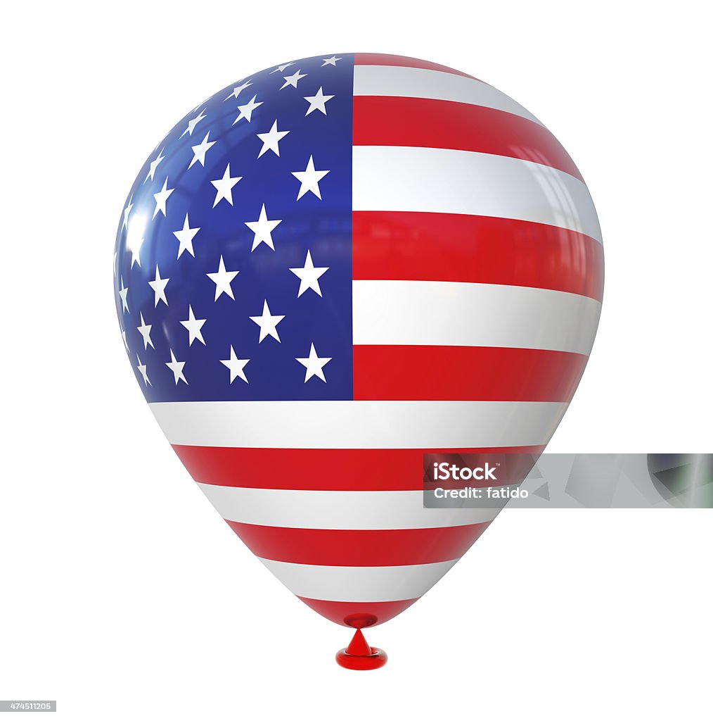 Bandera de Estados Unidos en globo aerostático - Foto de stock de Bandera libre de derechos
