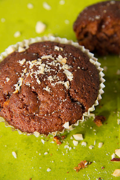 chocolate chip muffin stock photo
