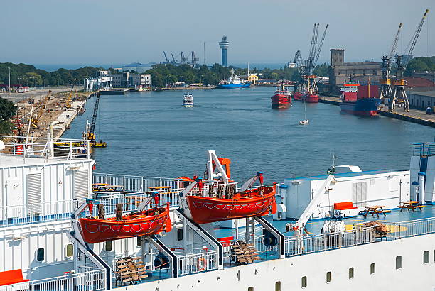 istock Safety lifeboat on deck of a cruise ship 474521800