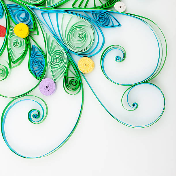 Quilling Quilling. Made of strips of paper snowflake on a white background paper quilling stock pictures, royalty-free photos & images