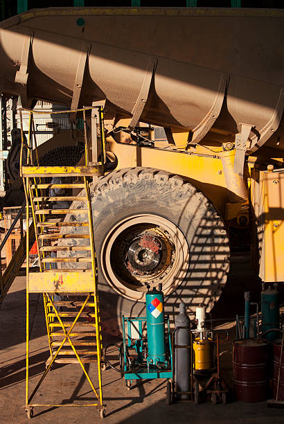Coppermine Dumptruck Maintenance stock photo