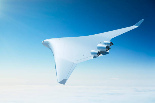 Futuristic passenger airplane with blended wing body design