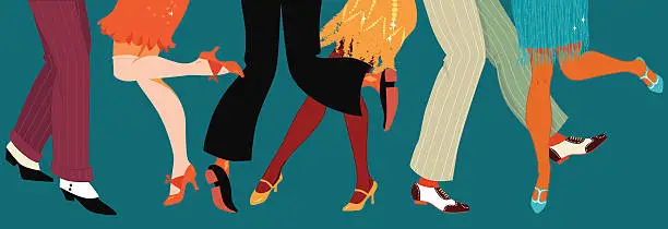 Vector illustration of 1920s style party