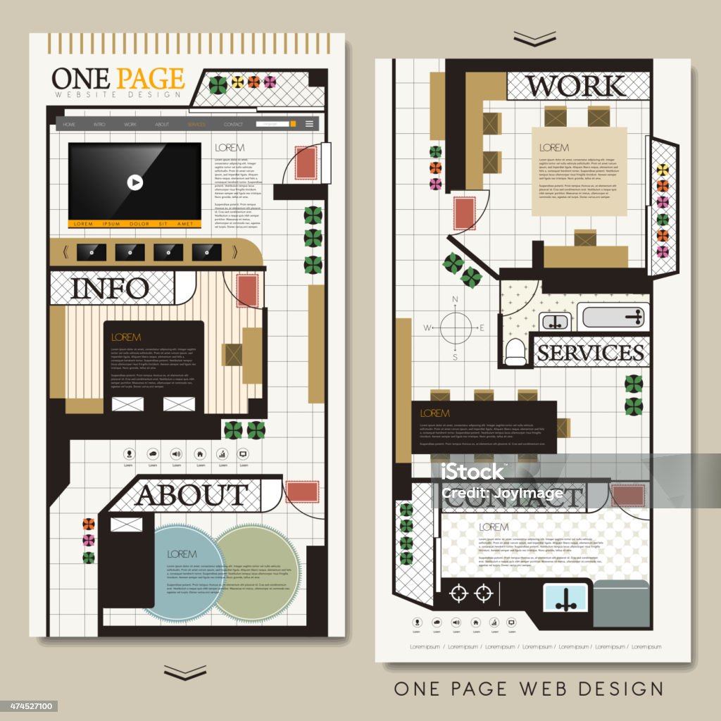 Interior Design Concept One Page Website Stock Illustration - Download ...