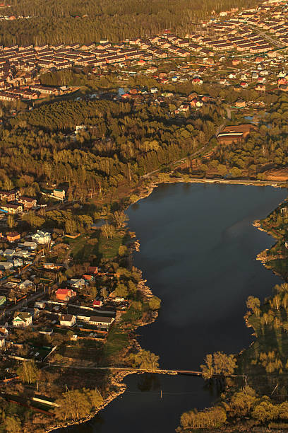 istock City and lake from the airplane 474527482