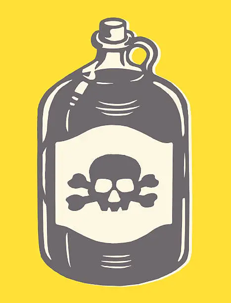 Vector illustration of Jug With Skull and Crossbones on it