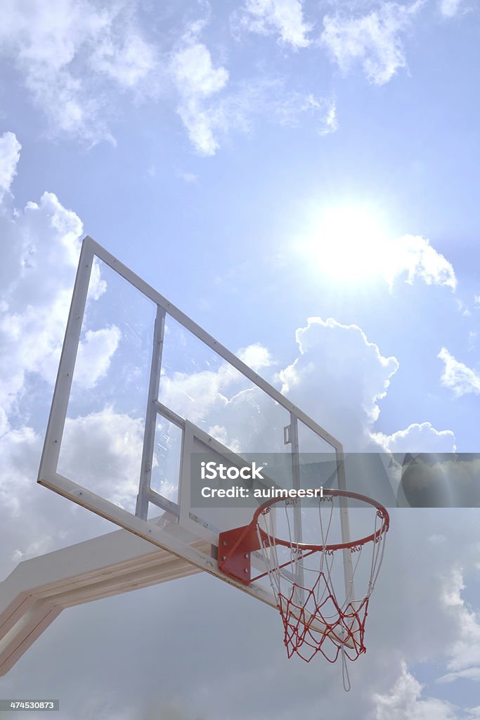 Basketball hoop Basketball hoop in the blue sky Activity Stock Photo