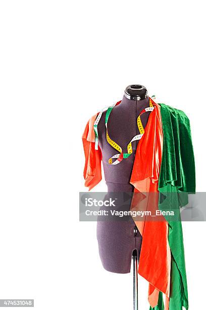 Mannequin With Fabric And Ribbon Stock Photo - Download Image Now - 2015, Artificial, Backgrounds