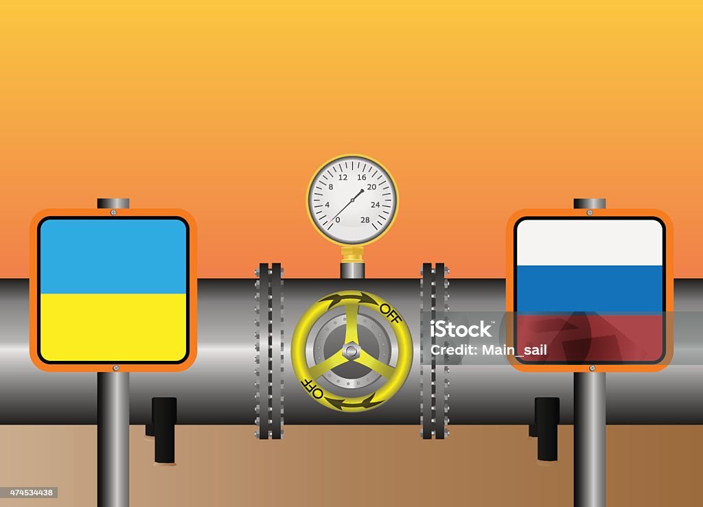 gas pipeline Ukrainian Vector illustration. The gas pipeline Russia - Ukraine Closed stock vector